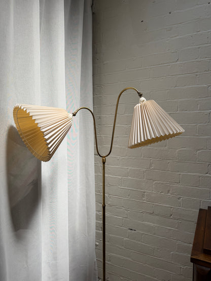 SWEDISH SWAN ARM BRASS FLOOR LAMP