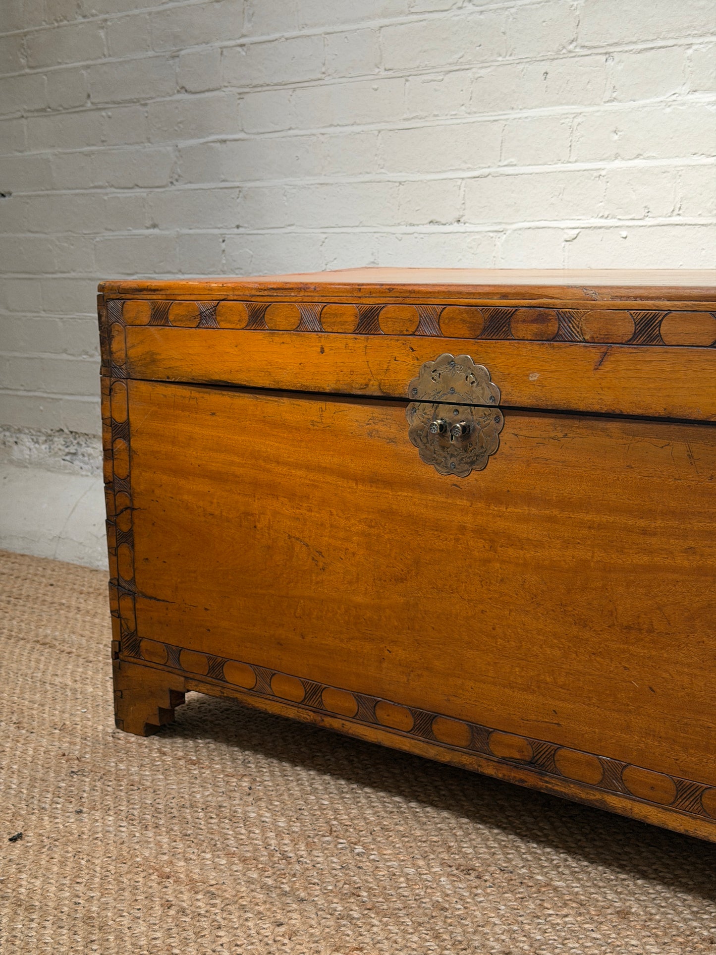 ANTIQUE CAMPHOR WOOD STORAGE CHEST