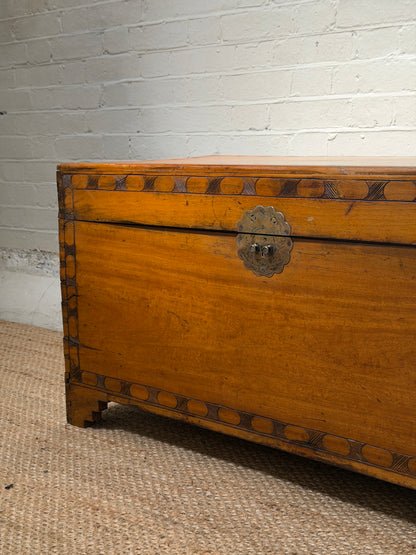 ANTIQUE CAMPHOR WOOD STORAGE CHEST