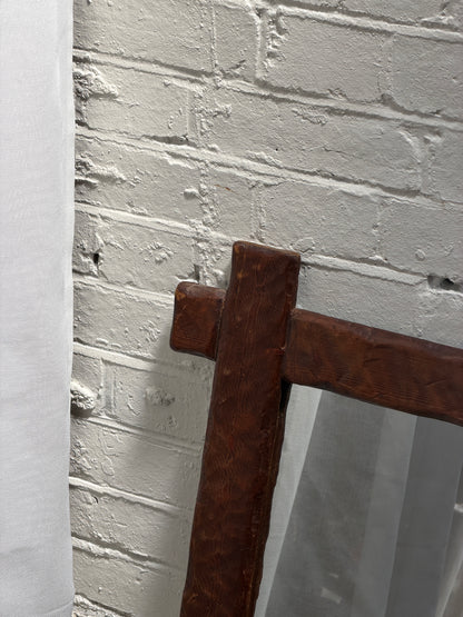 CARVED WOODEN RECTANGLE MIRROR