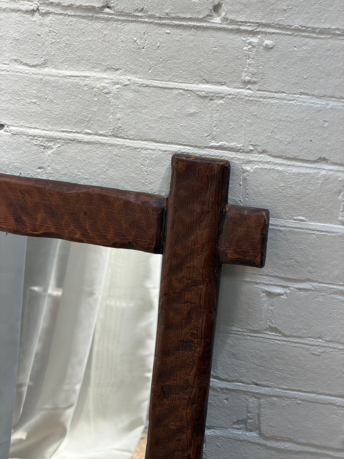 CARVED WOODEN RECTANGLE MIRROR