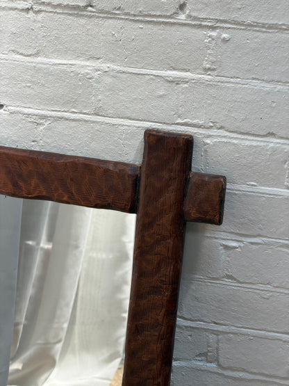 CARVED WOODEN RECTANGLE MIRROR