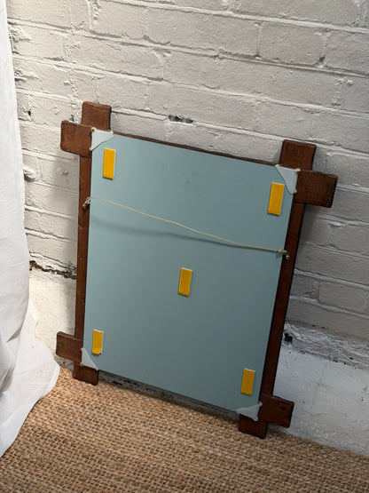 CARVED WOODEN RECTANGLE MIRROR