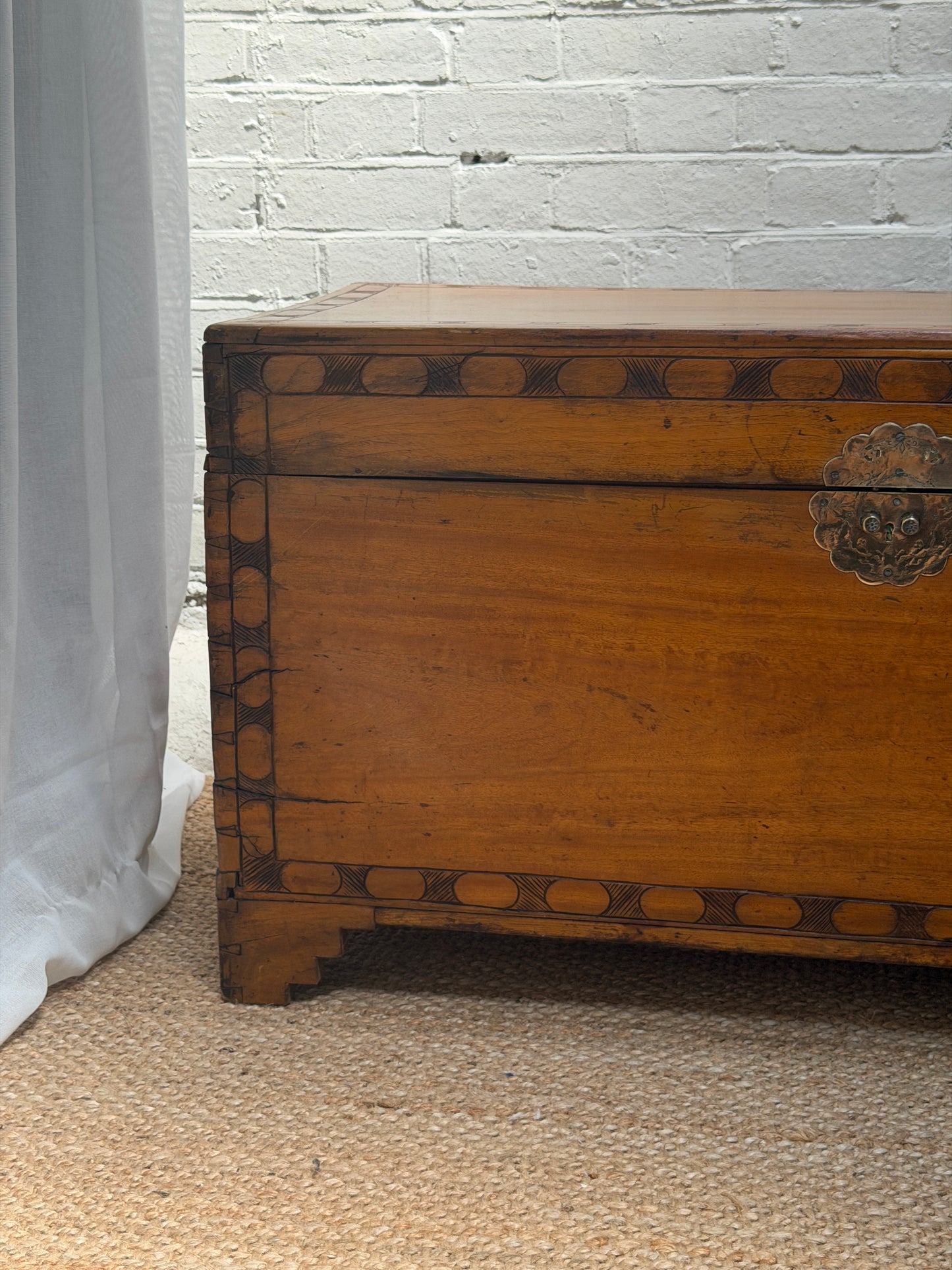 ANTIQUE CAMPHOR WOOD STORAGE CHEST