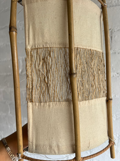 PAIR OF BAMBOO WALL LIGHT SHADES