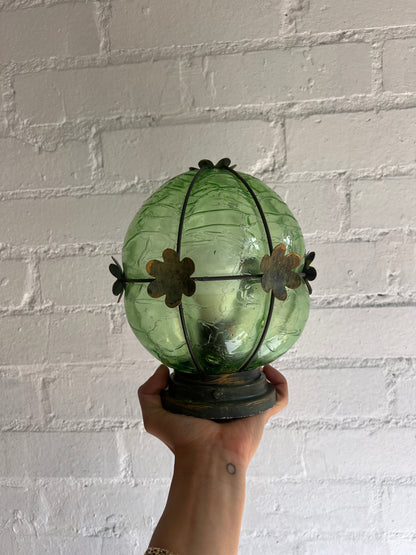 SMALL GREEN FLOWER GLASS PENDANT