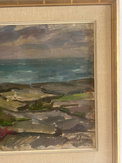 ROCKS AND SEA LANDSCAPE OIL PAINTING