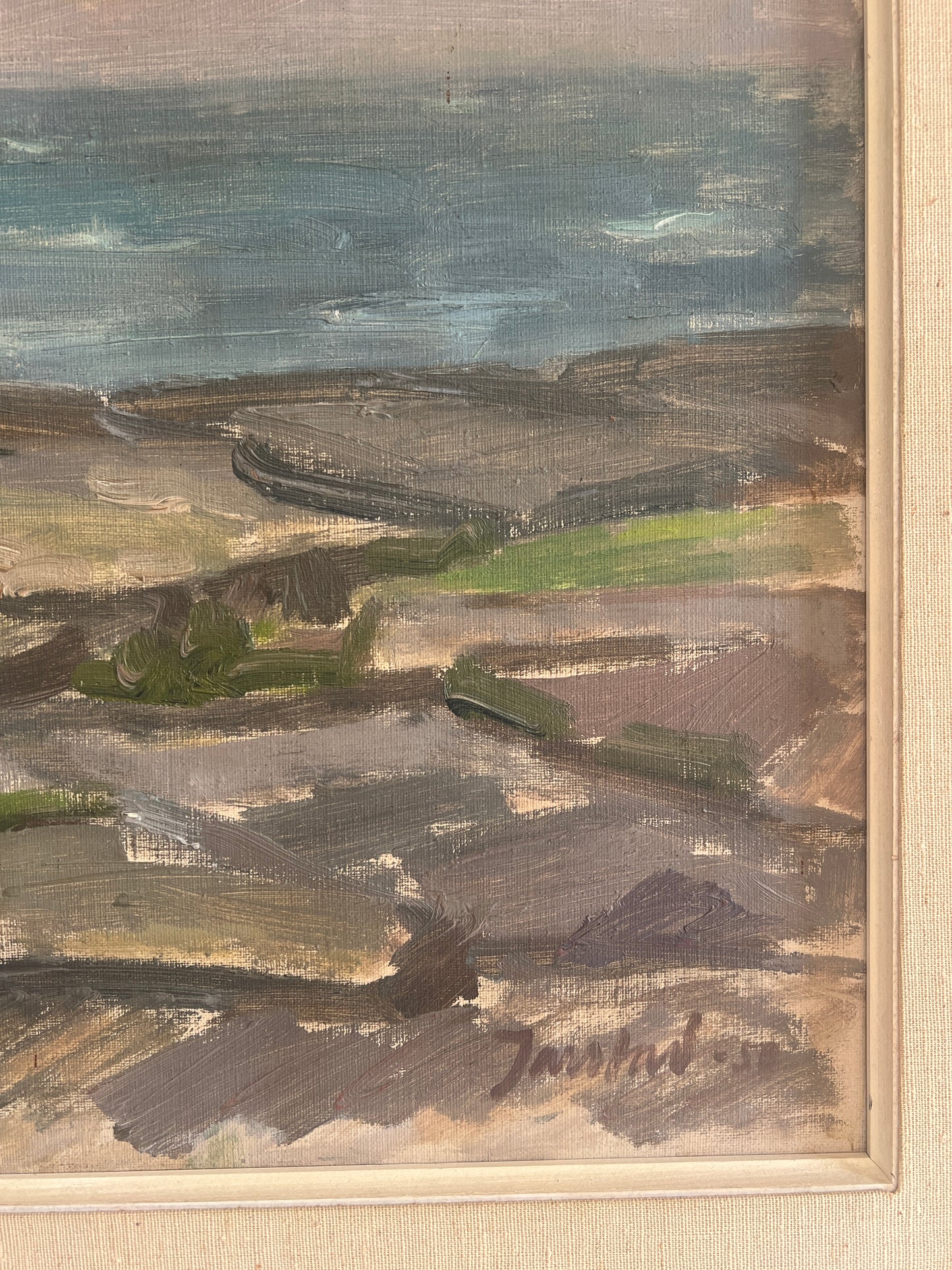 ROCKS AND SEA LANDSCAPE OIL PAINTING