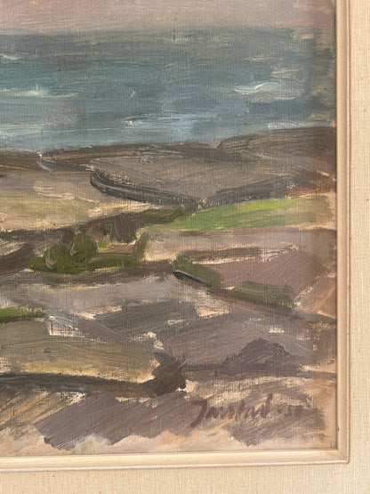 ROCKS AND SEA LANDSCAPE OIL PAINTING