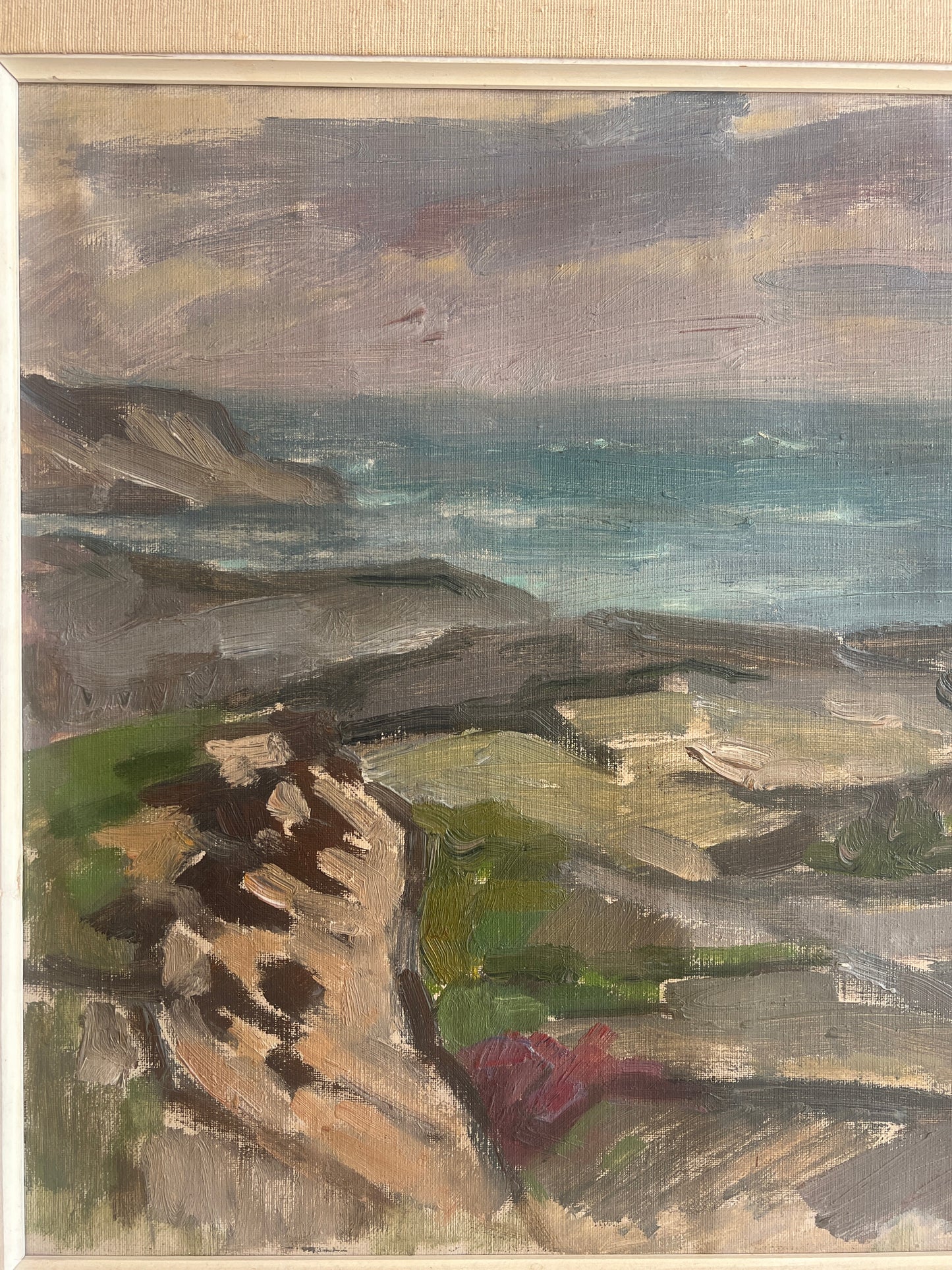 ROCKS AND SEA LANDSCAPE OIL PAINTING