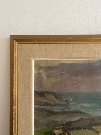 ROCKS AND SEA LANDSCAPE OIL PAINTING