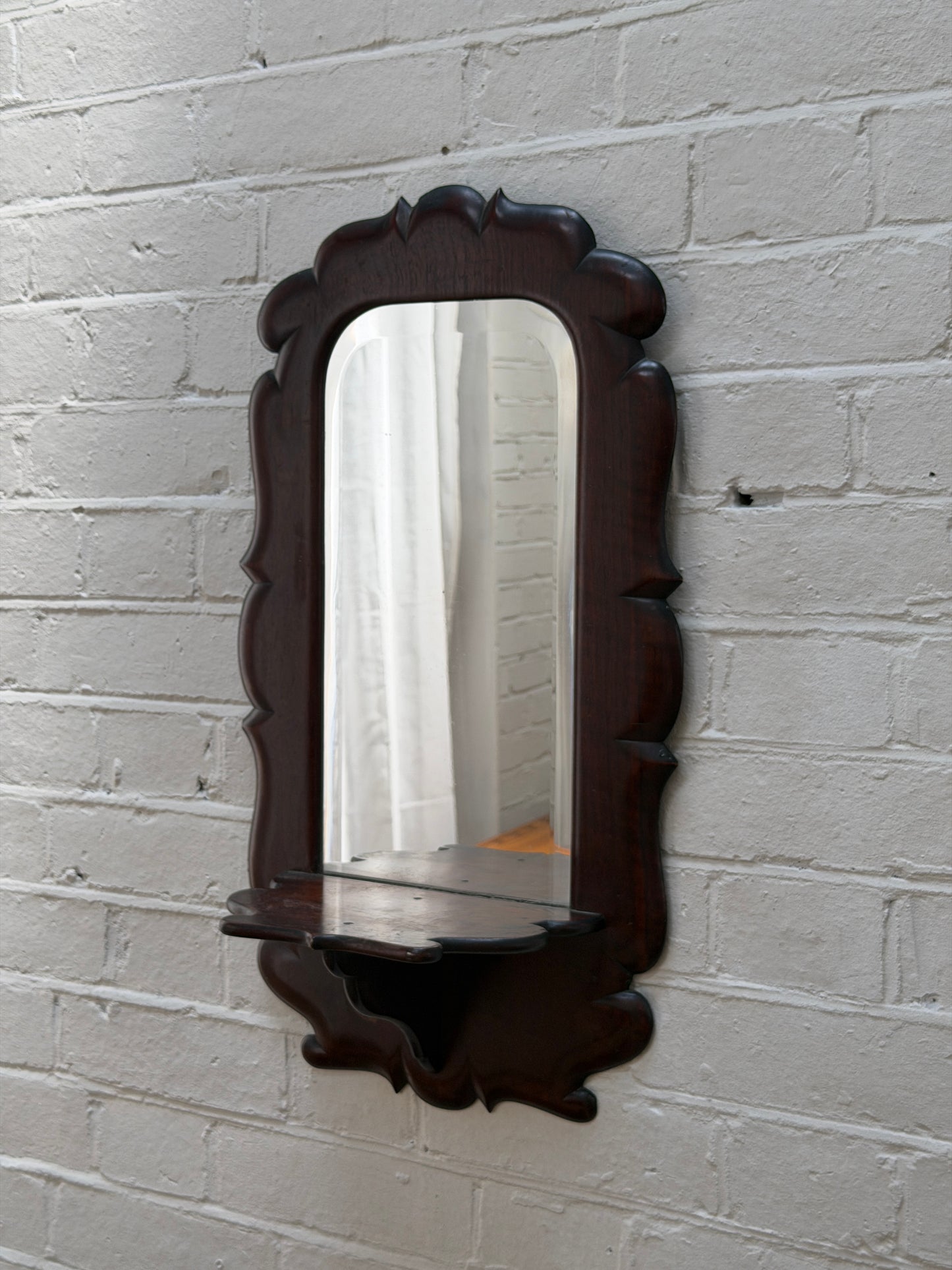 CARVED MIRROR WITH SHELF