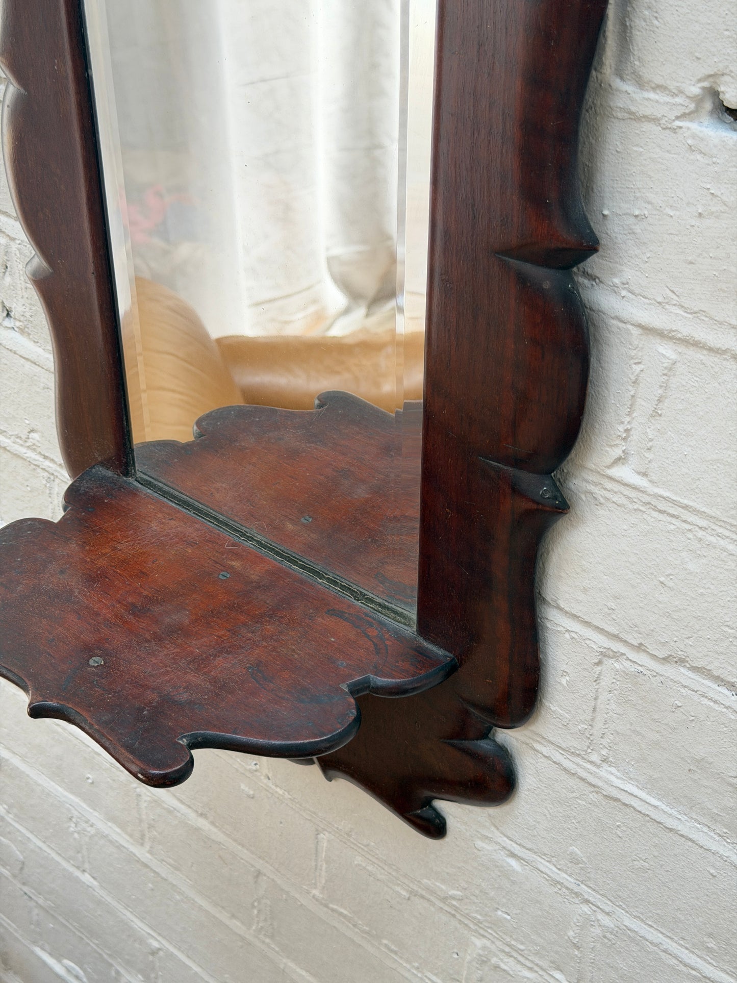 CARVED MIRROR WITH SHELF
