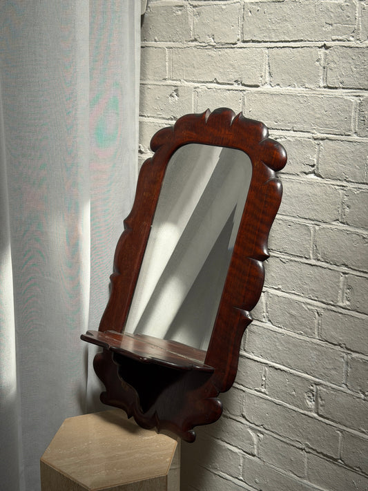 CARVED MIRROR WITH SHELF