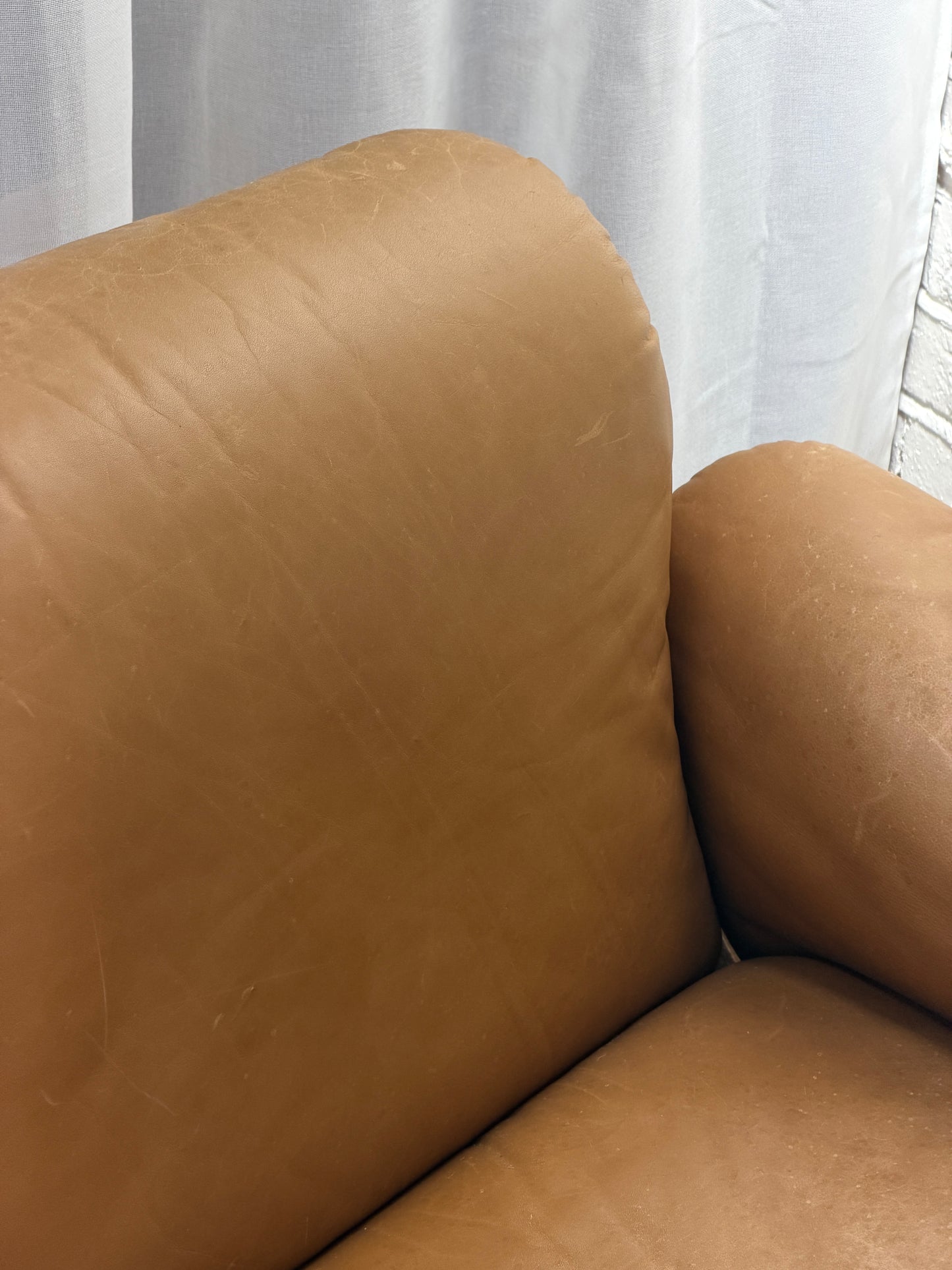 70S GERMAN BRUTALIST LEATHER ARMCHAIR