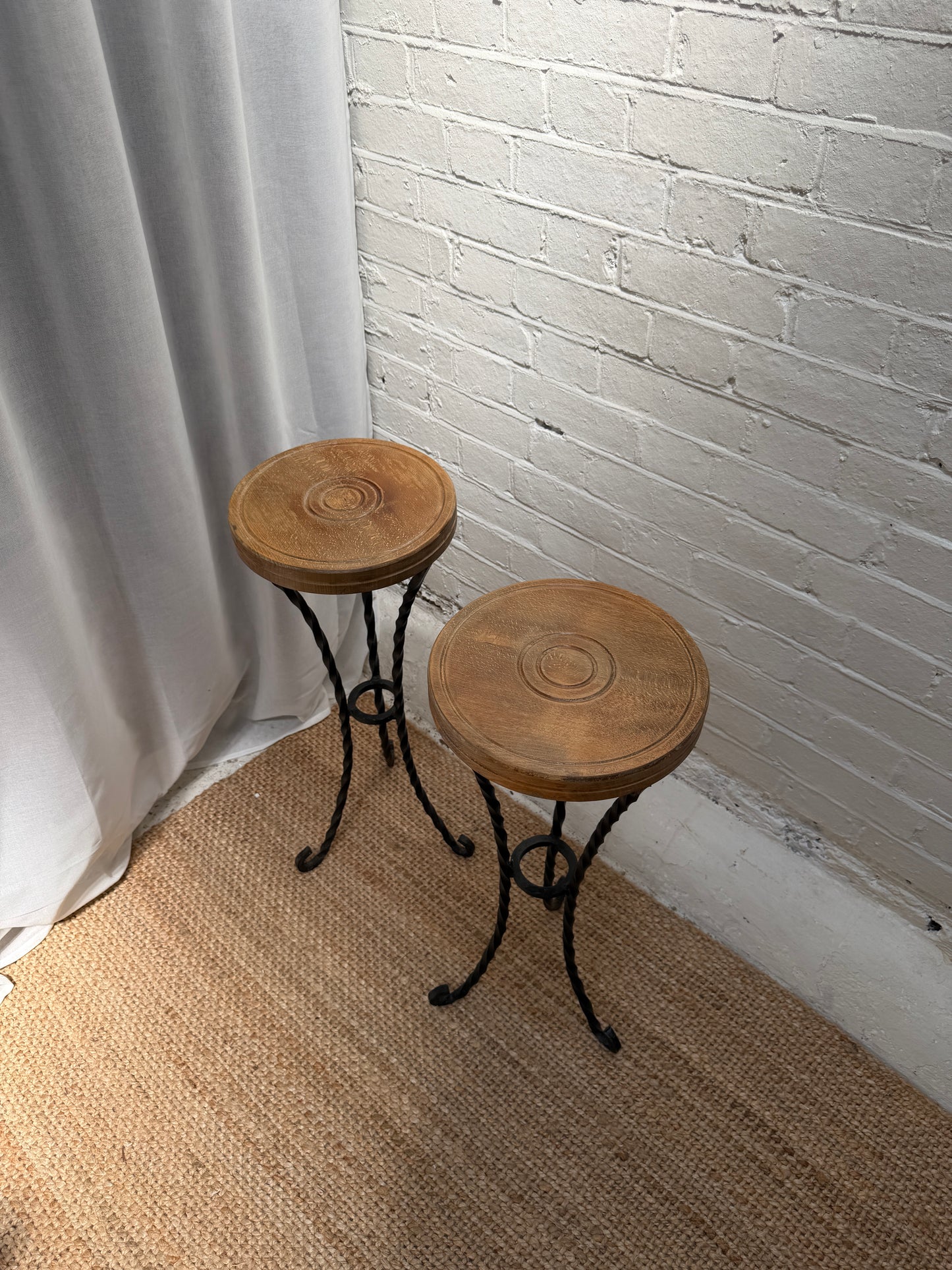 WROUGHT IRON STOOLS
