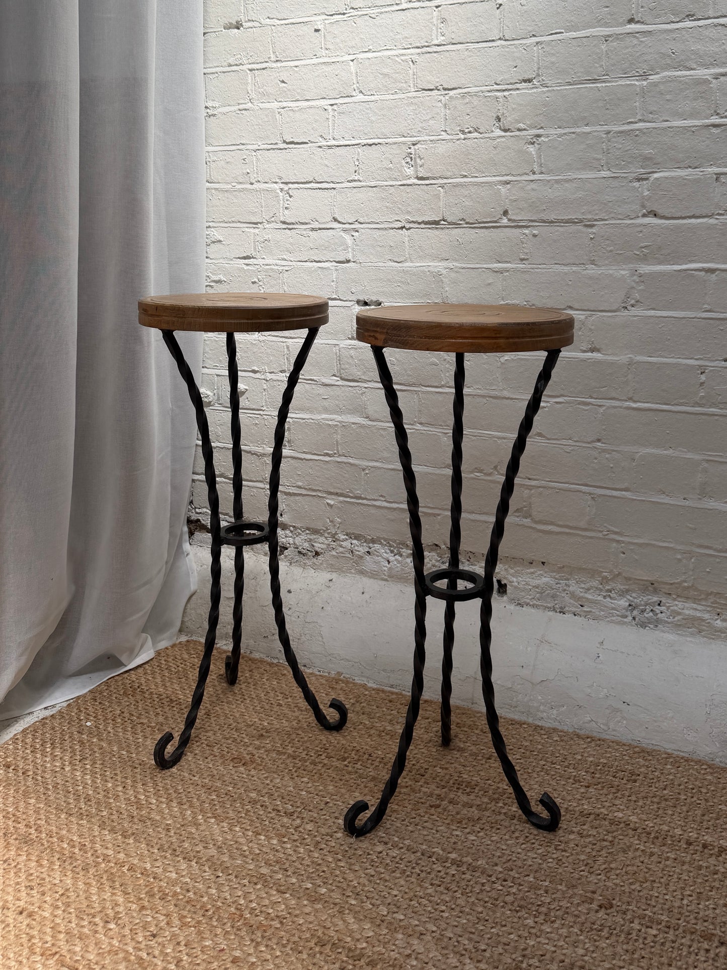 WROUGHT IRON STOOLS