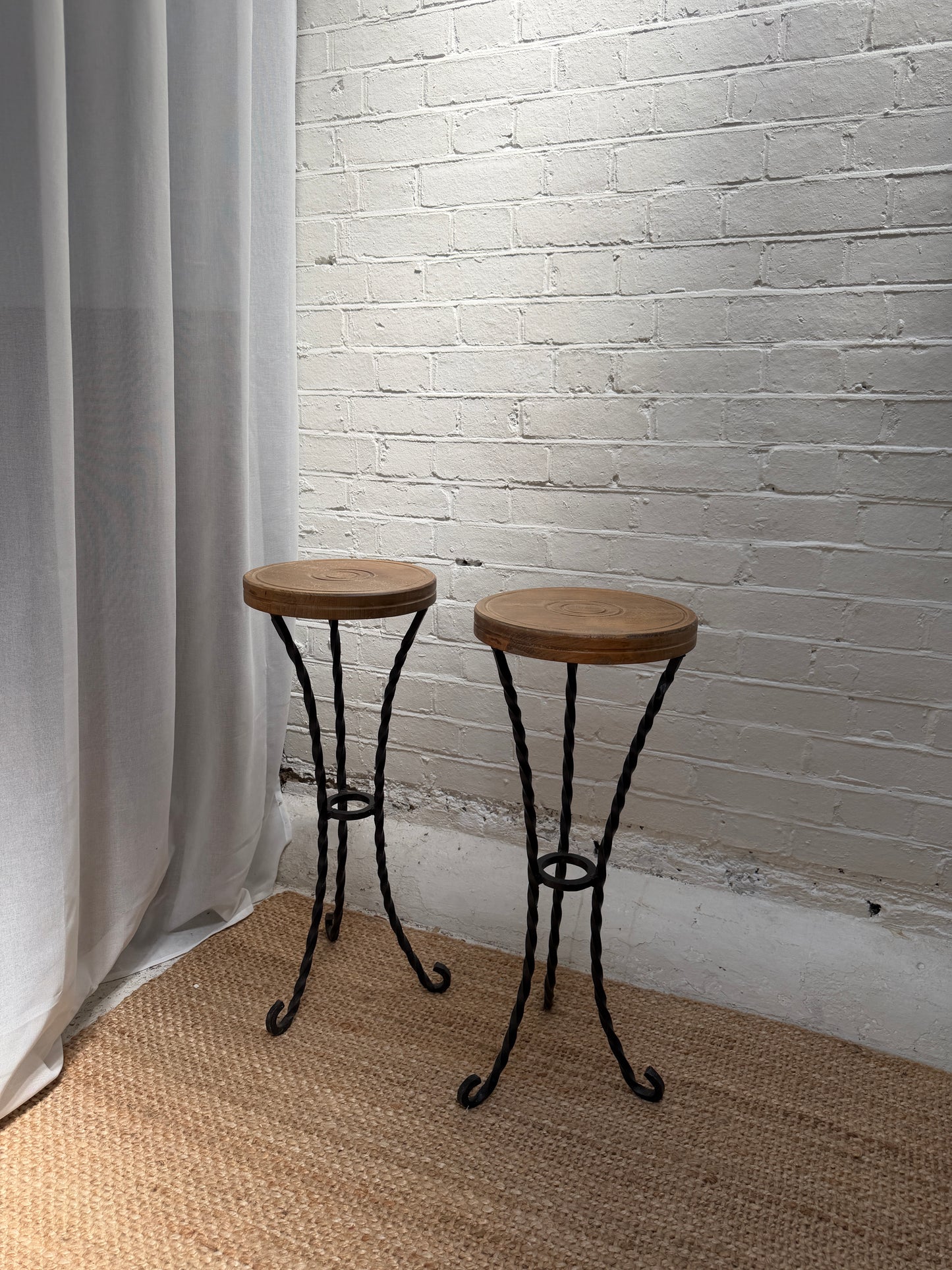 WROUGHT IRON STOOLS