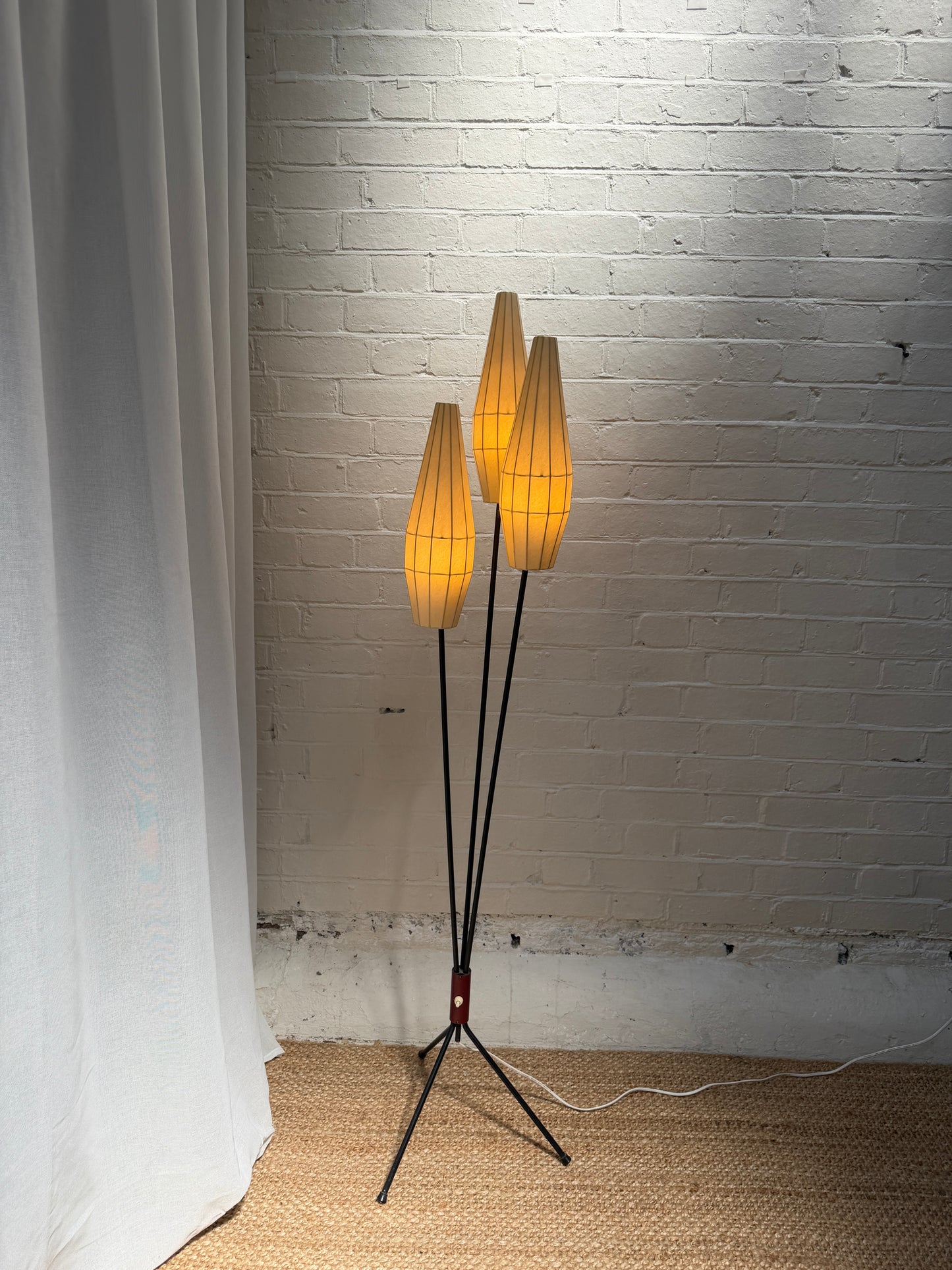 60S SWEDISH BLACK FLOOR LAMP