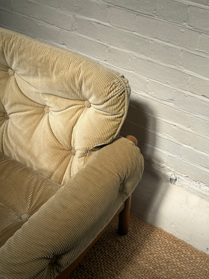 70S GERMAN CORD ARM CHAIR - ONE