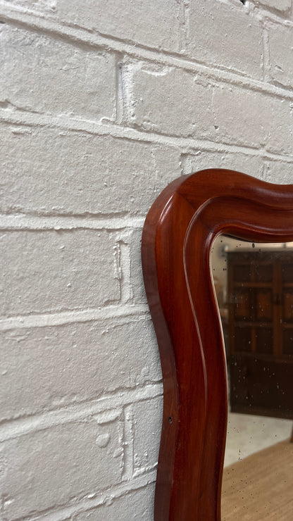 FOXED WOODEN WAVY MIRROR