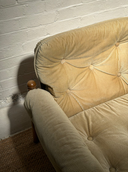 70S GERMAN CORD ARM CHAIR - ONE