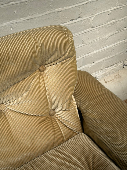 70S GERMAN CORD ARM CHAIR - ONE