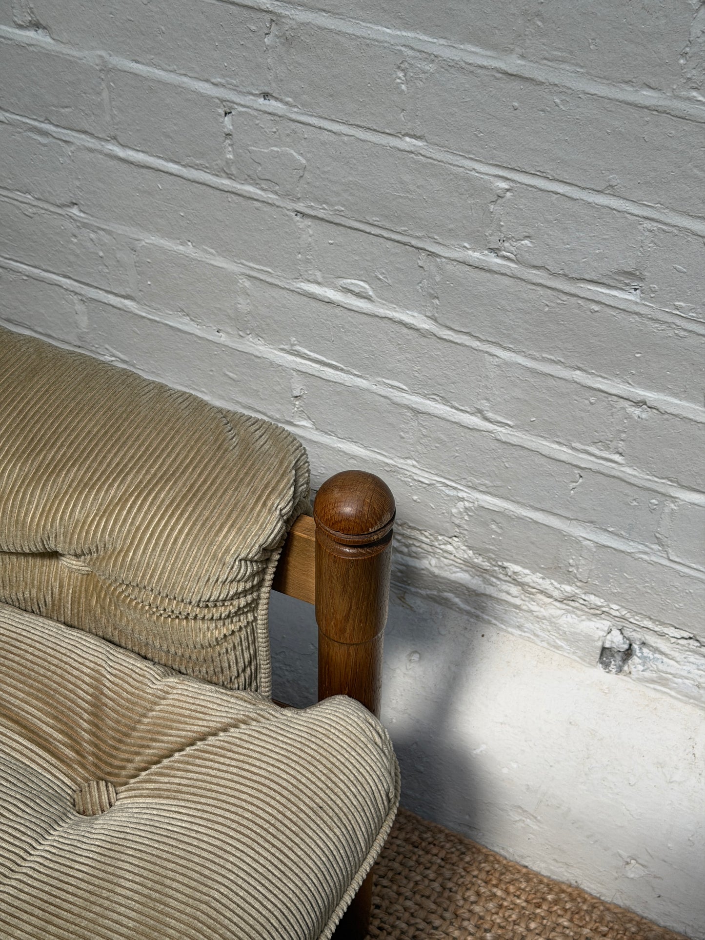 70S GERMAN CORD ARM CHAIR - ONE