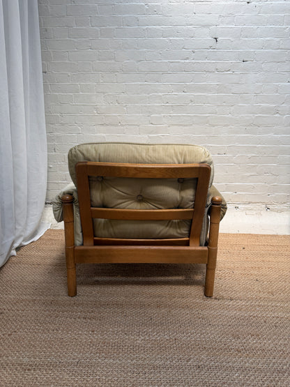 70S GERMAN CORD ARM CHAIR - ONE