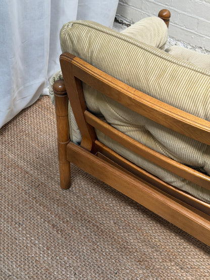 70S GERMAN CORD ARM CHAIR - ONE
