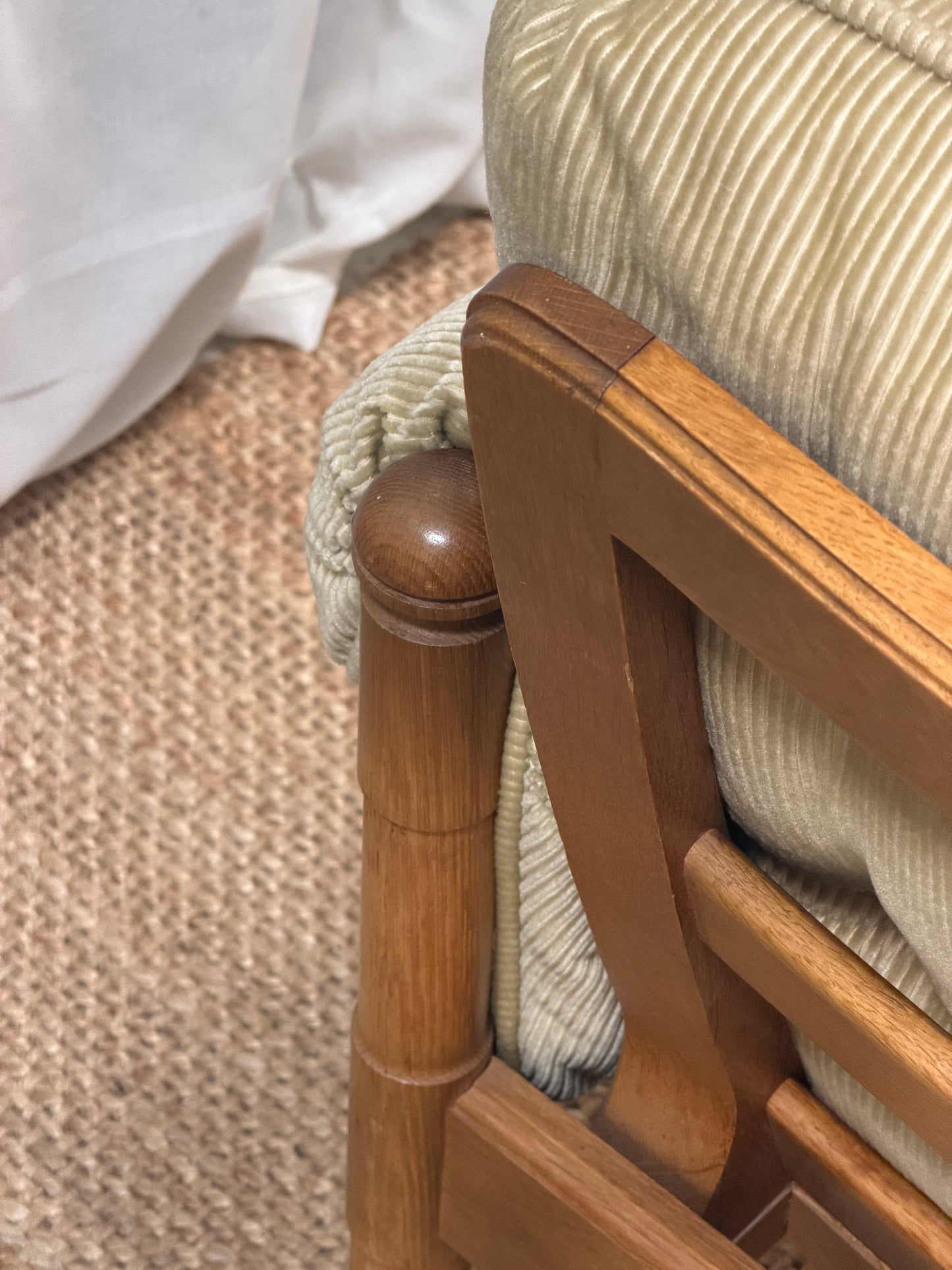 70S GERMAN CORD ARM CHAIR - ONE
