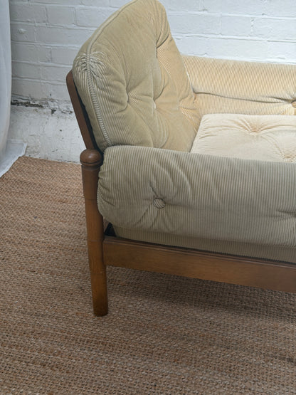 70S GERMAN CORD ARM CHAIR - TWO