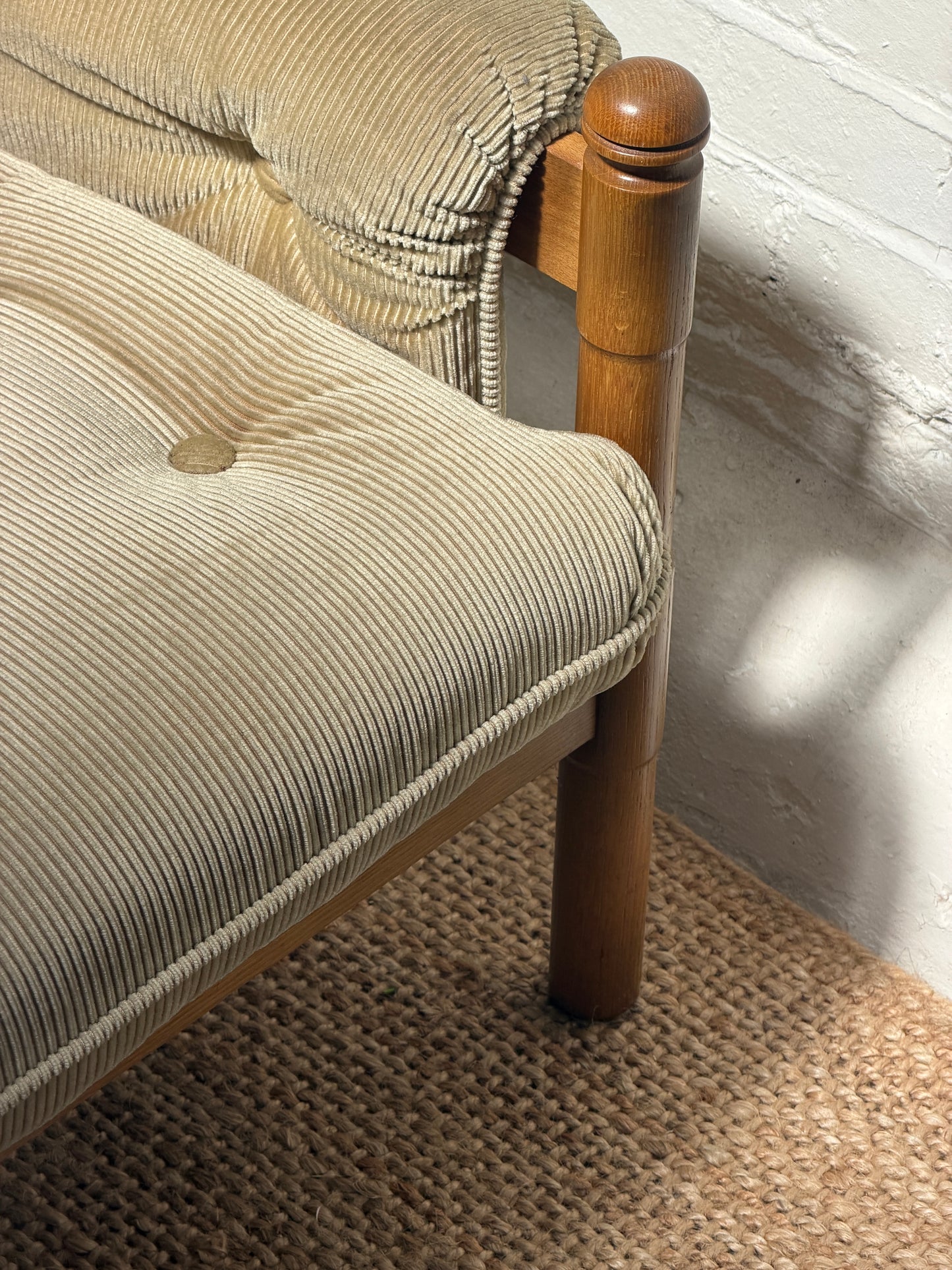 70S GERMAN CORD ARM CHAIR - TWO