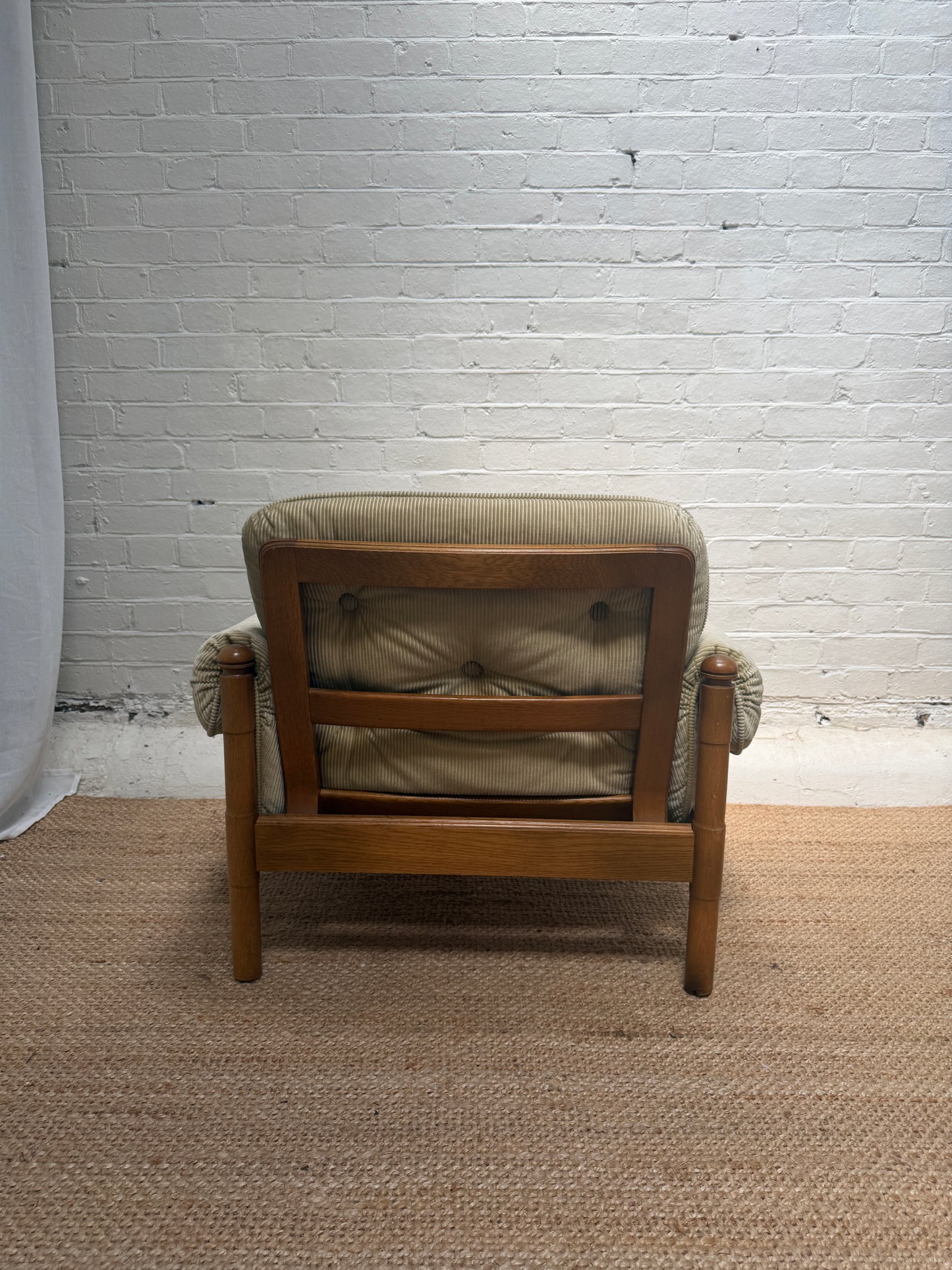 70S GERMAN CORD ARM CHAIR - TWO
