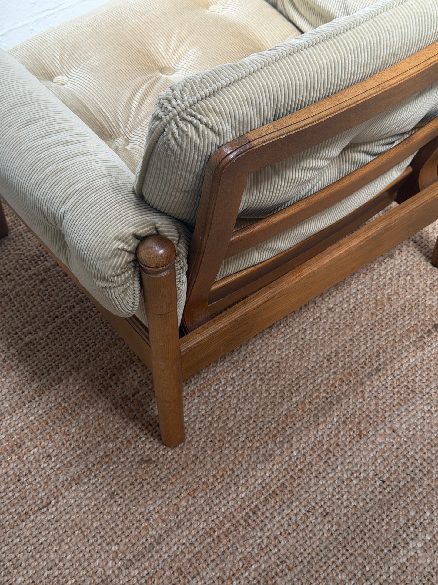 70S GERMAN CORD ARM CHAIR - TWO