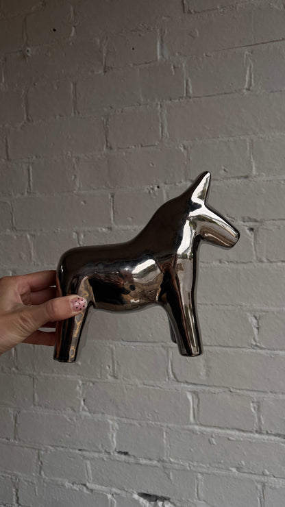 VINTAGE CERAMIC CHROME DALA HORSE