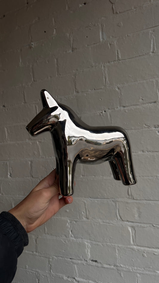 VINTAGE CERAMIC CHROME DALA HORSE