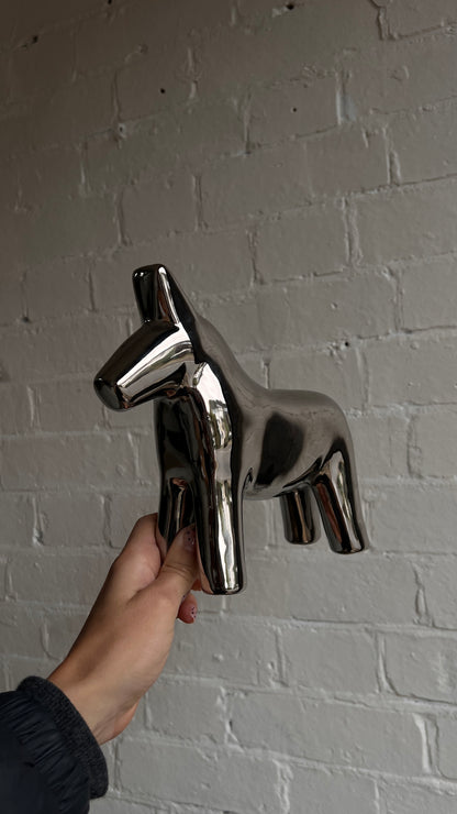 VINTAGE CERAMIC CHROME DALA HORSE