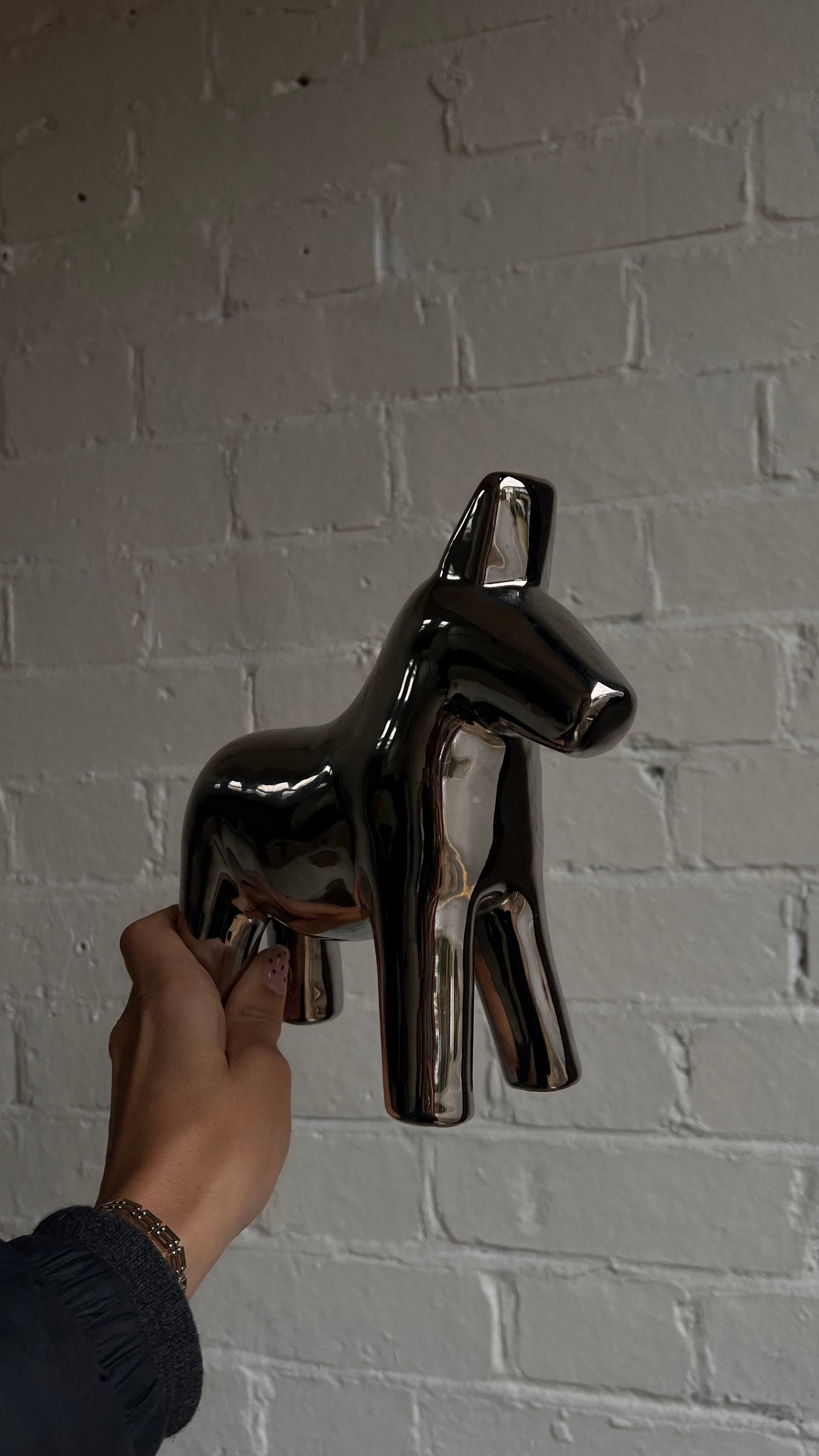 VINTAGE CERAMIC CHROME DALA HORSE