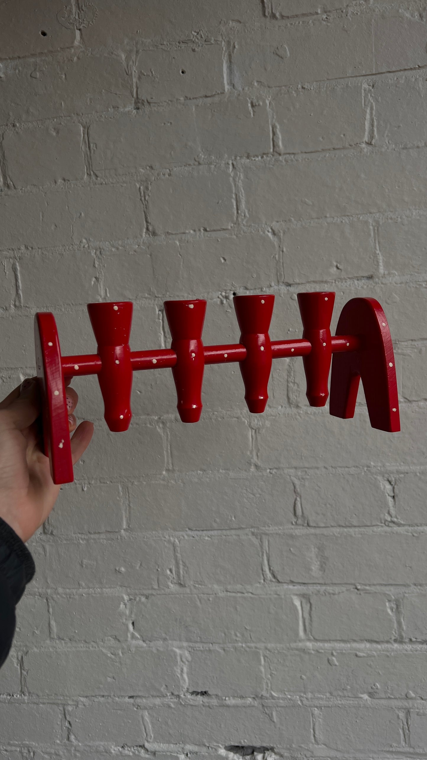 RED POLKA DOT CANDLE HOLDER