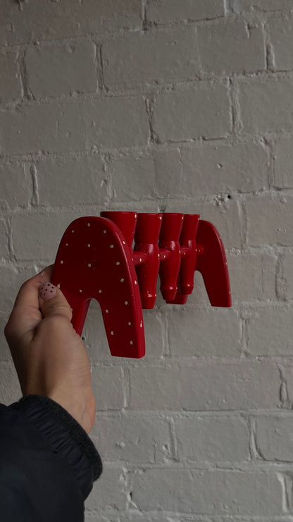 RED POLKA DOT CANDLE HOLDER