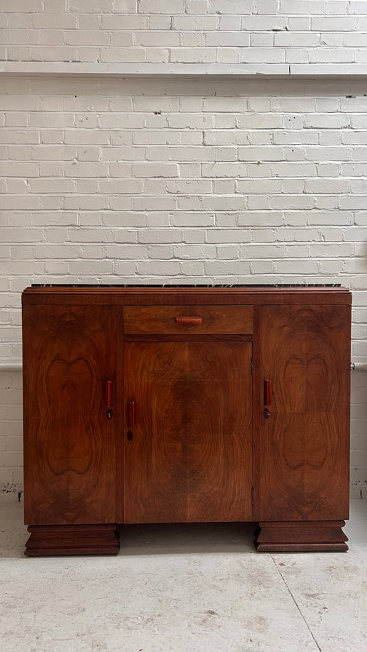 ANTIQUE ART DECO WALNUT SIDEBOARD