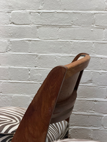 SET OF FOUR ZEBRA ART DECO DINING CHAIRS