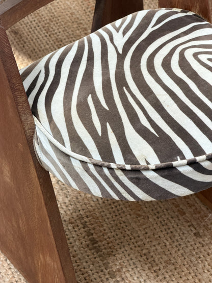 SET OF FOUR ZEBRA ART DECO DINING CHAIRS