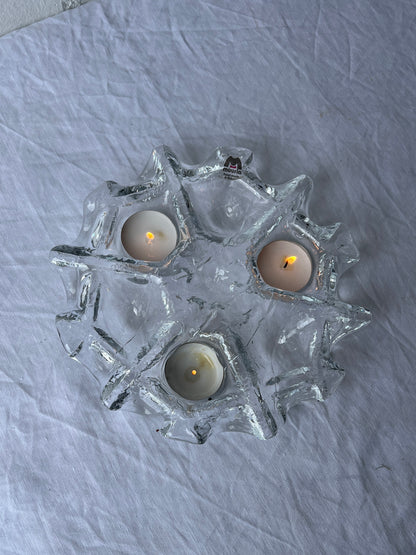 GLASS CANDLE LIGHT TRAY, MUURLA FINLAND