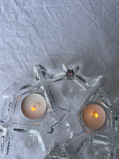 GLASS CANDLE LIGHT TRAY, MUURLA FINLAND