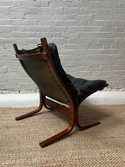 INGMAR RELLING BLACK LEATHER CHAIR