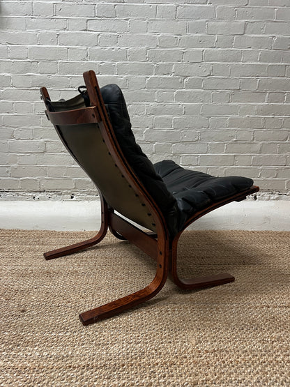 INGMAR RELLING BLACK LEATHER CHAIR