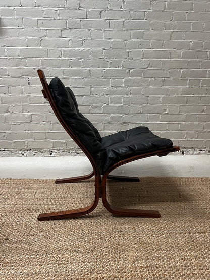 INGMAR RELLING BLACK LEATHER CHAIR