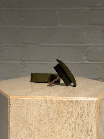 PAIR OF GREEN LUCITE HANDLES